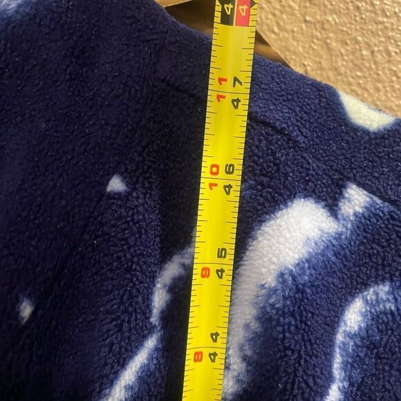 I.C. Winters Vintage Moon Stars Clouds Dark Blue Plush Half Zip Womens Robe M - Picture 15 of 16